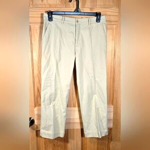 Ralph Lauren Sport Chinos Flat Front Cropped Mid Rise Beige Womens Size 8 Preppy